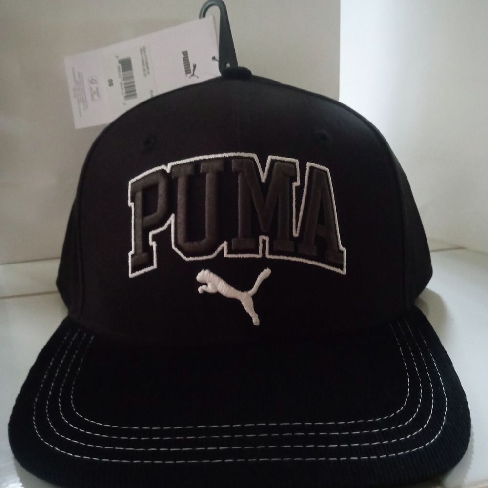 PUMA Black Cap with White Logo